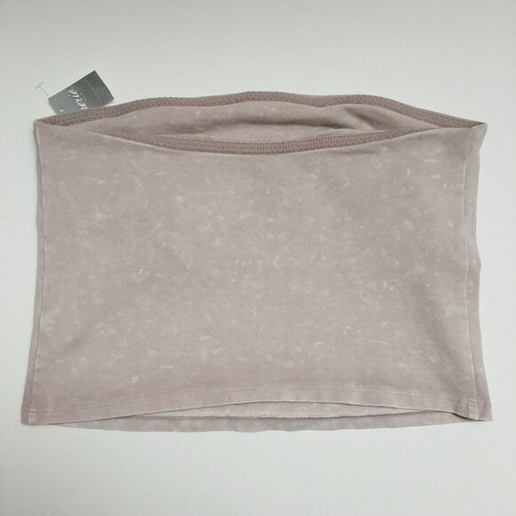 AERIE Tube Top Sleeveless Casual Stretch Crop Light Tan & Cream Sz M - Picture 8 of 12